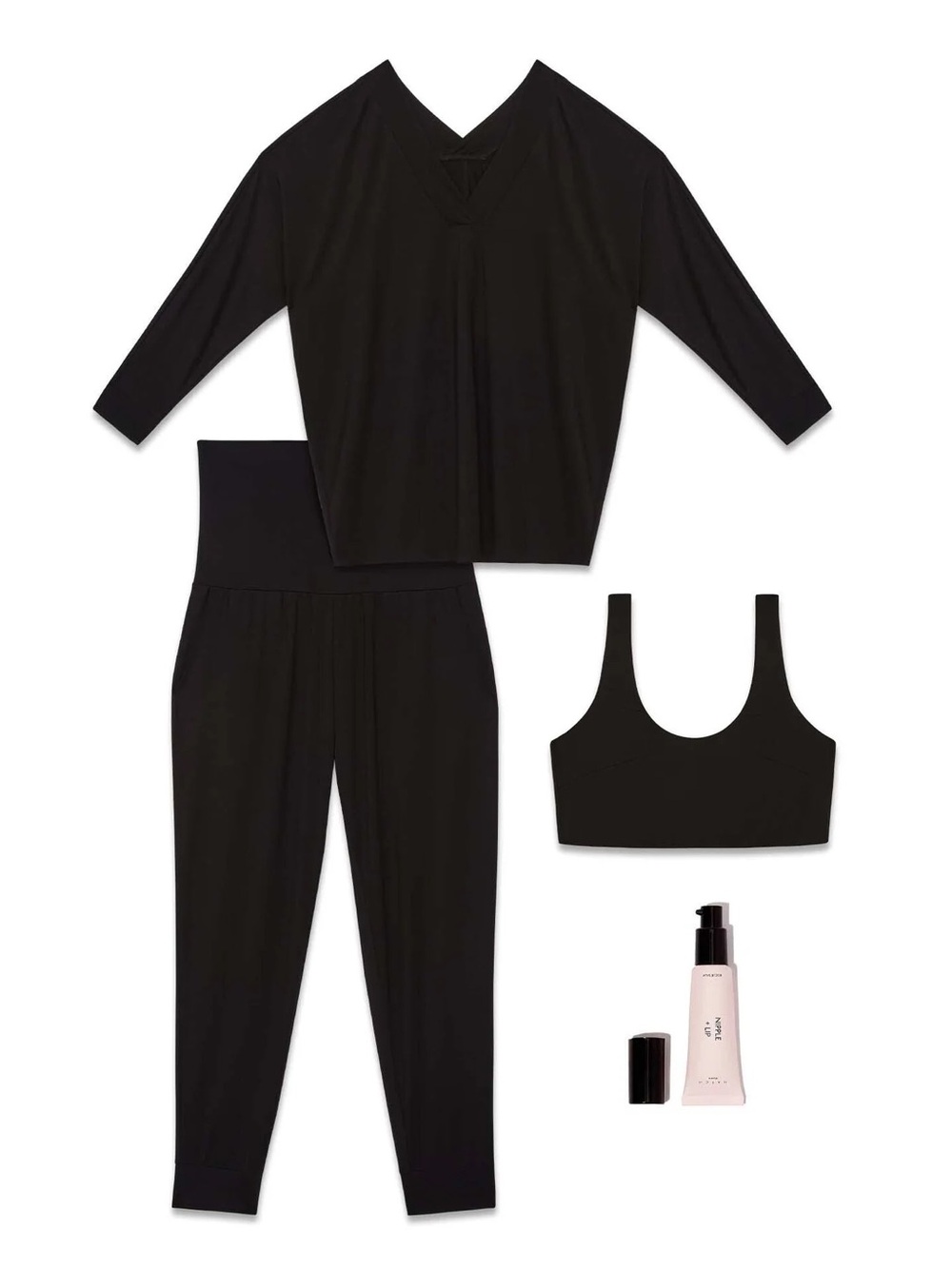 Hatch Women's Black 3-Piece Sleep Set with Bralette